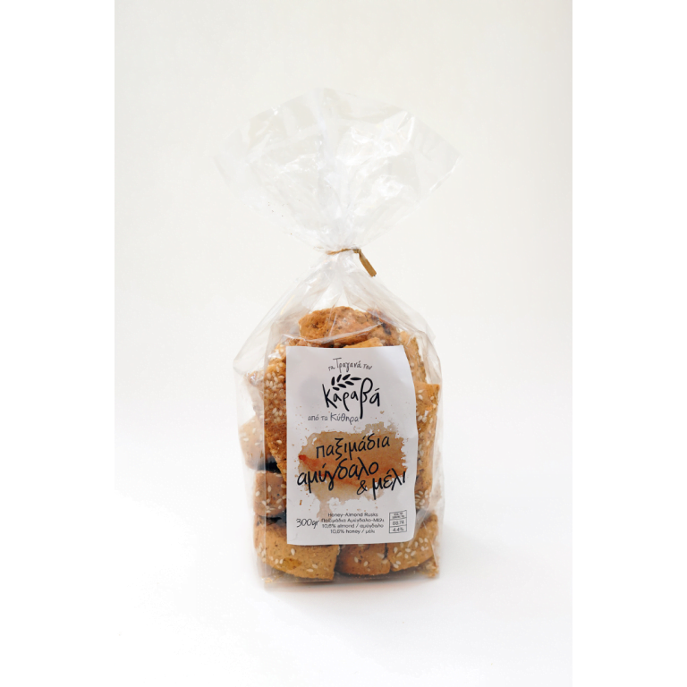 Παξιμαδια Αμυγδαλο & Μελι 300gr Καραβα